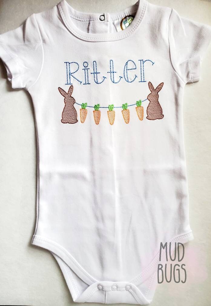 Boys Easter Shirt - Easter Bunny Shirt - Easter Onesie - Easter Carrot Shirt - Easter Vintage Shirt - Vintage Bunny Shirt - MUDBUGSBTQ