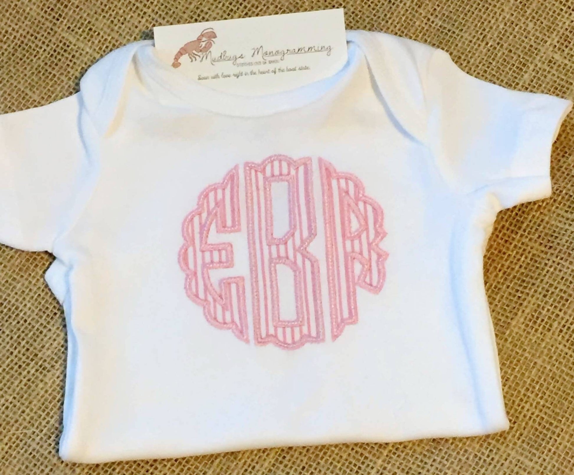 PERSONALIZED Scalloped Onesie - Monogram Onesie - Embroidery Onesie - Baby Shower Gift - Baby Gift - Girl Monogrammed Onesie - MUDBUGSBTQ