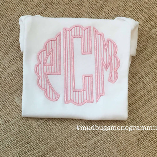 PERSONALIZED Scalloped Onesie - Monogram Onesie - Embroidery Onesie - Baby Shower Gift - Baby Gift - Girl Monogrammed Onesie - MUDBUGSBTQ